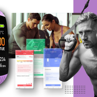 Smartwatch GIEWONT Czarno Jasnofioletowy 2 Paski GW200-8 - 6