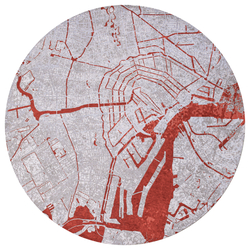 Okrągły dywan Louis de Poortere Cities Collection AMSTERDAM Orange Cut 240 cm