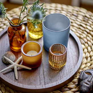 Zestaw 5 świeczników z tacą Bloomingville Sanga Brown - 2