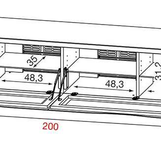 Stolik RTV Munari Modena 200x50x41cm 4 kolory - 13