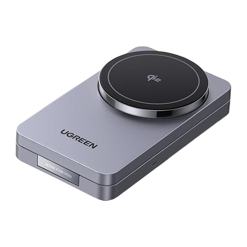 Ładowarka indukcyjna UGREEN W706 15W 2w1 MagSafe (czarna)