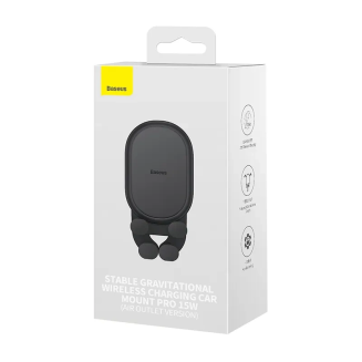  BASEUS Qi 15W Car Holder for Grille, Gravity (Black) - 7