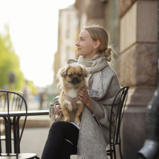 Szal z kieszeniami Lapuan Kankurit Maria grey-white 60x180 cm - 2