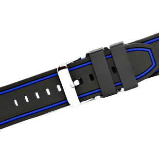Pasek silikonowy CZARNO-GRANATOWY U14-22-8 - 3