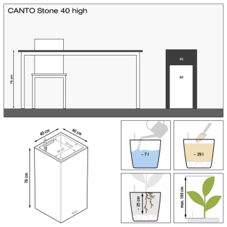  Lechuza Canto Stone flowerpot 40 column, graphite black - 2