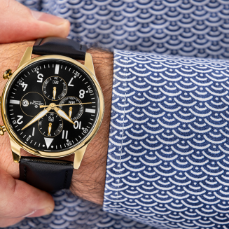 Zegarek Męski Giewont Chronograph Sapphire Czarno Złoty GW5630-A4 - 4