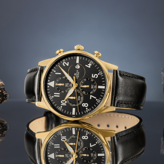 Zegarek Męski Giewont Chronograph Sapphire Czarno Złoty GW5630-A4 - 5