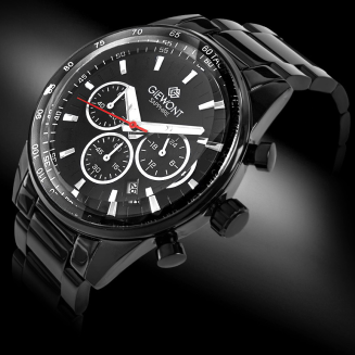 Zegarek Męski Giewont Chronograph Sapphire Czarny GW9140-B2 - 2