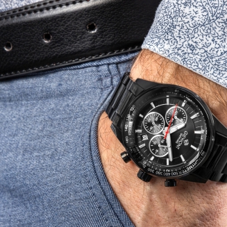 Zegarek Męski Giewont Chronograph Sapphire Czarny GW9140-B2 - 4