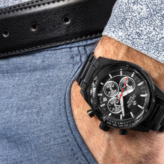 Zegarek Męski Giewont Chronograph Sapphire Czarny GW9140-B2 - 4