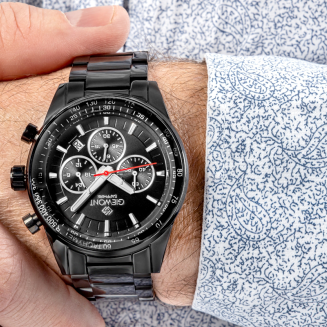 Zegarek Męski Giewont Chronograph Sapphire Czarny GW9140-B2 - 5