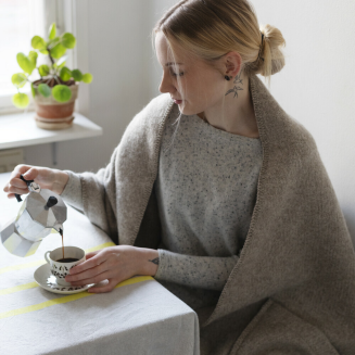 Szal z kieszeniami Lapuan Kankurit UNI melange beige 60x170 cm - 4