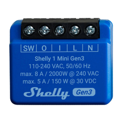  SHELLY 1 Mini Gen3 Wi-Fi/Bluetooth Controller
