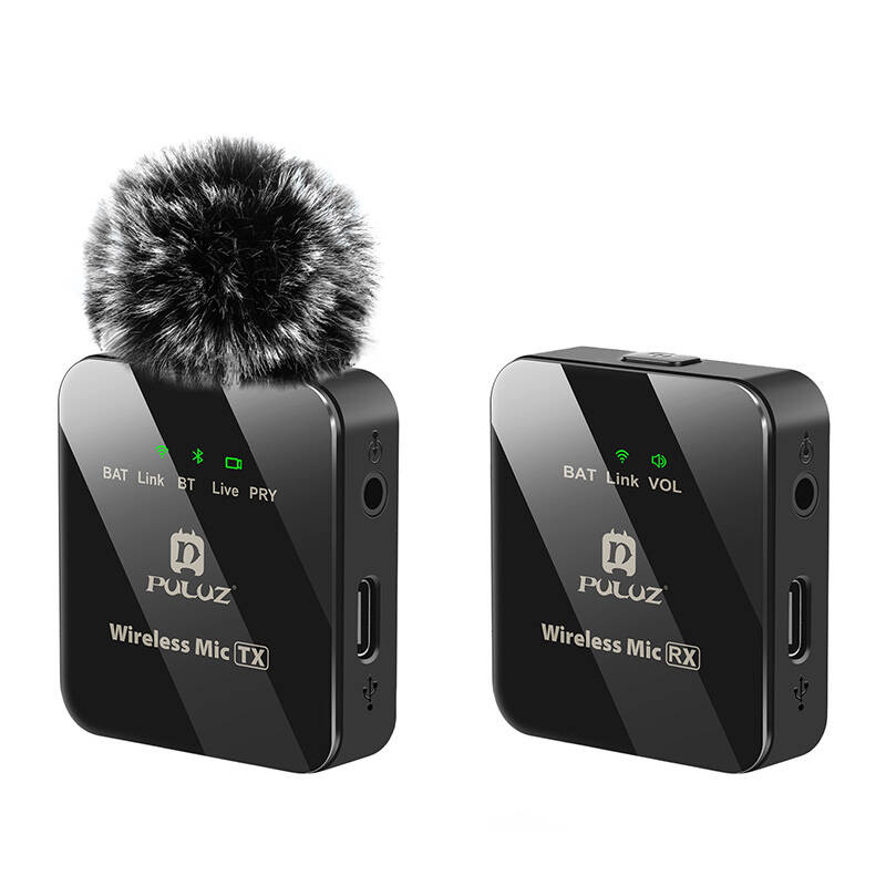 PULUZ 1 TX + 1 RX Wireless Lavalier Microphone