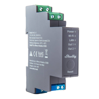 SHELLY Pro 2 Wi-Fi/LAN DIN Rail Relay 2-Channel - 2