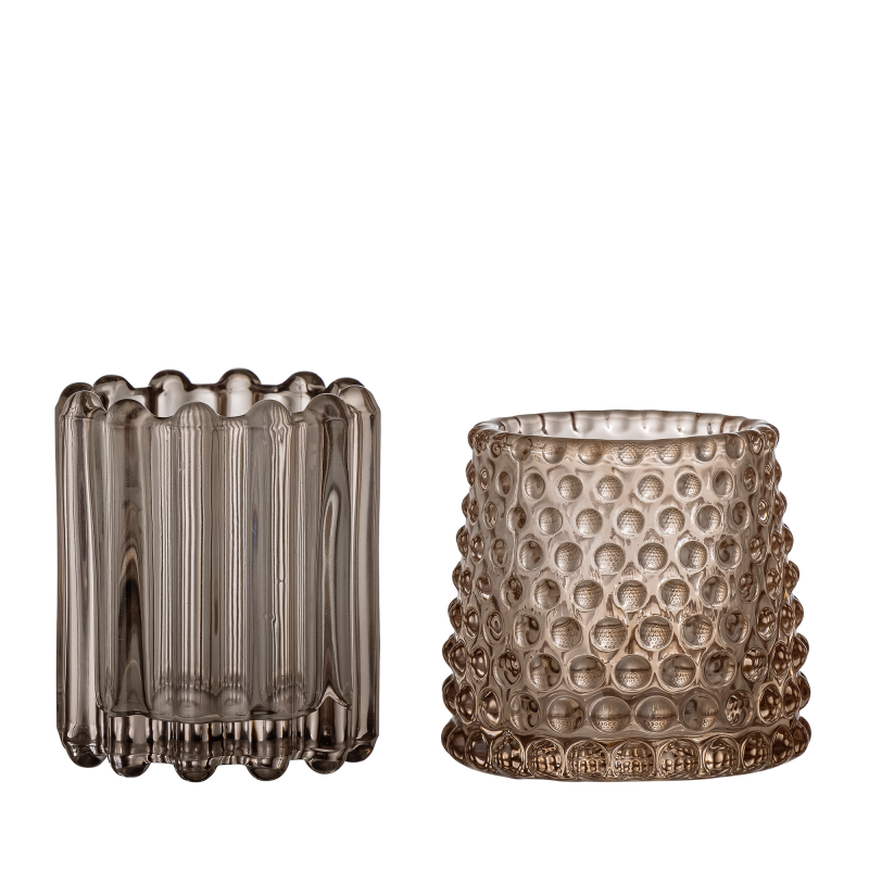 Set of 2 Bloomingville Rosslin Brown candle holders