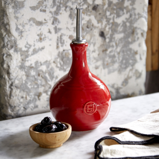 Emile Henry red vinegar bottle - 4