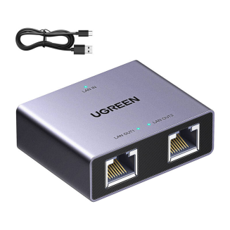 Adapter Ethernet UGREEN NW301 RJ45 1x2 - 3
