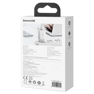 Ładowarka sieciowa Baseus Speed Mini Quick Charger, USB-C, PD, 3A, 20W (biała) - 11