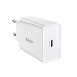 Ładowarka sieciowa Baseus Speed Mini Quick Charger, USB-C, PD, 3A, 20W (biała) - 2