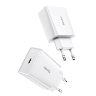 Ładowarka sieciowa Baseus Speed Mini Quick Charger, USB-C, PD, 3A, 20W (biała) - 4