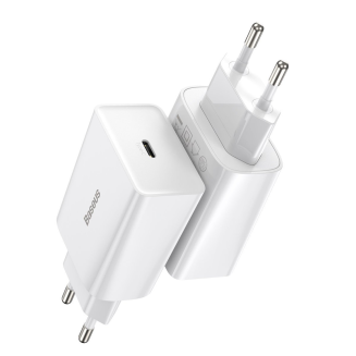 Ładowarka sieciowa Baseus Speed Mini Quick Charger, USB-C, PD, 3A, 20W (biała) - 5