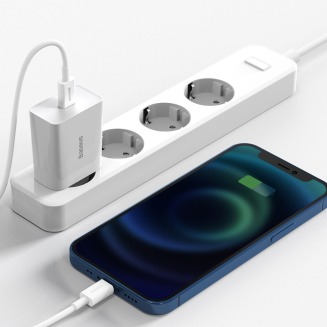 Ładowarka sieciowa Baseus Speed Mini Quick Charger, USB-C, PD, 3A, 20W (biała) - 9