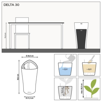  Lechuza Delta Premium 30 plant pot | 40 white gloss - 4