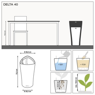  Lechuza Delta Premium 30 plant pot | 40 white gloss - 5