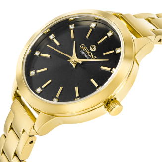 Zegarek Damski Giewont Sapphire Złoto Czarny GW2720-B3 - 2