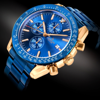 Zegarek Męski Giewont Chronograph Sapphire Niebiesko Miedziany GW8720-B5 - 2