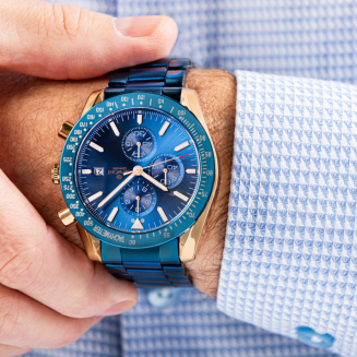 Zegarek Męski Giewont Chronograph Sapphire Niebiesko Miedziany GW8720-B5 - 4