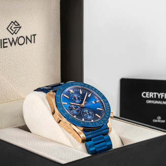 Zegarek Męski Giewont Chronograph Sapphire Niebiesko Miedziany GW8720-B5 - 7