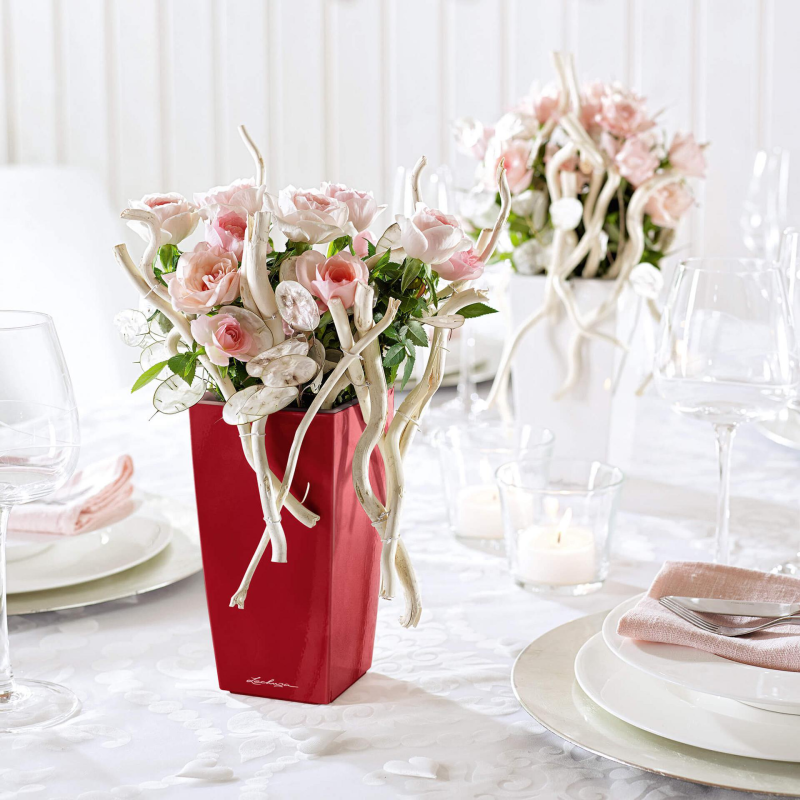  Lechuza Mini Cubi flowerpot | Maxi Cubi red gloss
