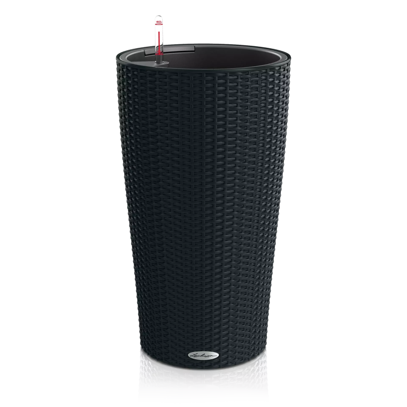 Donica Lechuza Cilindro Cottage 23 | 32 grafitowy czarny