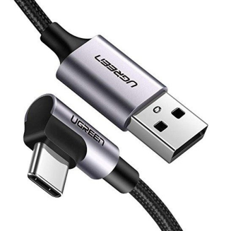  UGREEN US284 USB-A-USB-C Cable 1m Angled (Black) - 2