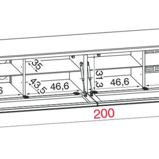 Stolik RTV Munari Mo&Ma 200x50x42 cm 3 kolory - 6