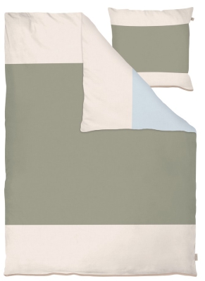 Pościel Mette Ditmer COLORE Olive Green & Light Blue 140×220 cm
