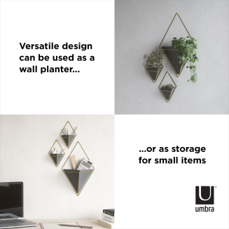 Doniczka ścienna Umbra Trigg Black-Brass Small 2 szt. - 9