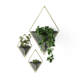 Doniczka ścienna Umbra Trigg Black-Brass Small 2 szt. - 4