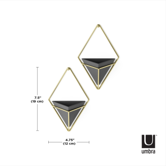 Doniczka ścienna Umbra Trigg Black-Brass Small 2 szt. - 6