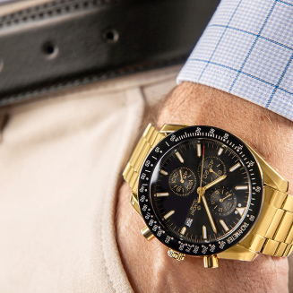 Zegarek Męski Giewont Chronograph Sapphire Złoto Czarny GW8720-B4 - 3