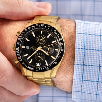 Zegarek Męski Giewont Chronograph Sapphire Złoto Czarny GW8720-B4 - 4