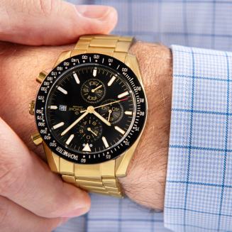 Zegarek Męski Giewont Chronograph Sapphire Złoto Czarny GW8720-B4 - 4