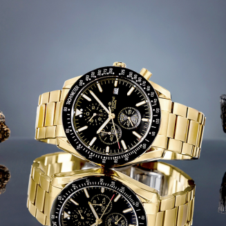 Zegarek Męski Giewont Chronograph Sapphire Złoto Czarny GW8720-B4 - 5