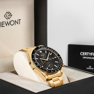 Zegarek Męski Giewont Chronograph Sapphire Złoto Czarny GW8720-B4 - 7