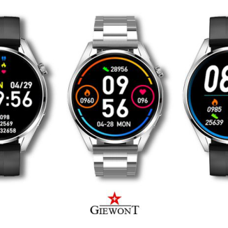 Smartwatch GIEWONT Vertex SmartCall GW450-4 Silver/Carbon Silikon - 4