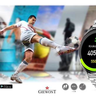 Smartwatch GIEWONT Vertex SmartCall GW450-4 Silver/Carbon Silikon - 7