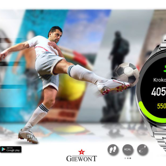 Smartwatch GIEWONT Vertex SmartCall GW450-4 Silver/Carbon Silikon - 7