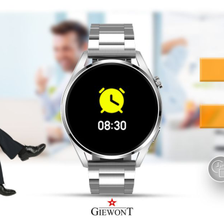 Smartwatch GIEWONT Vertex SmartCall GW450-4 Silver/Carbon Silikon - 10